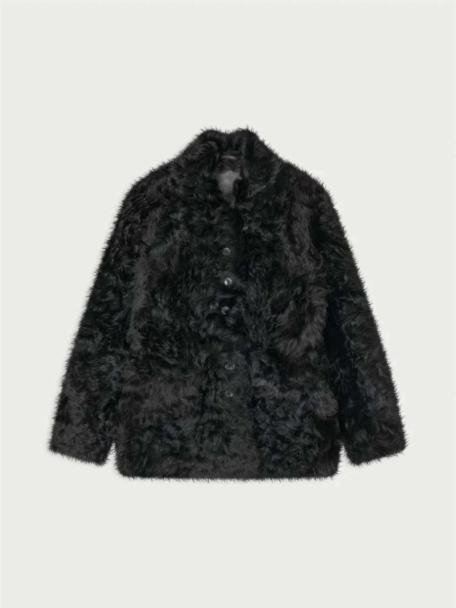 ADELINE SHEARLING Jakke, vrengbar Sort