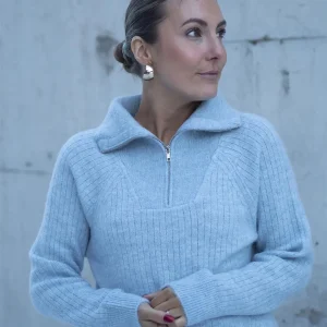 Lulu Mika Half Zip LS Knit Lyseblå