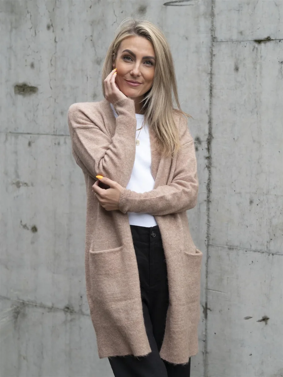 Lulu long cardigan Beige - Image 2