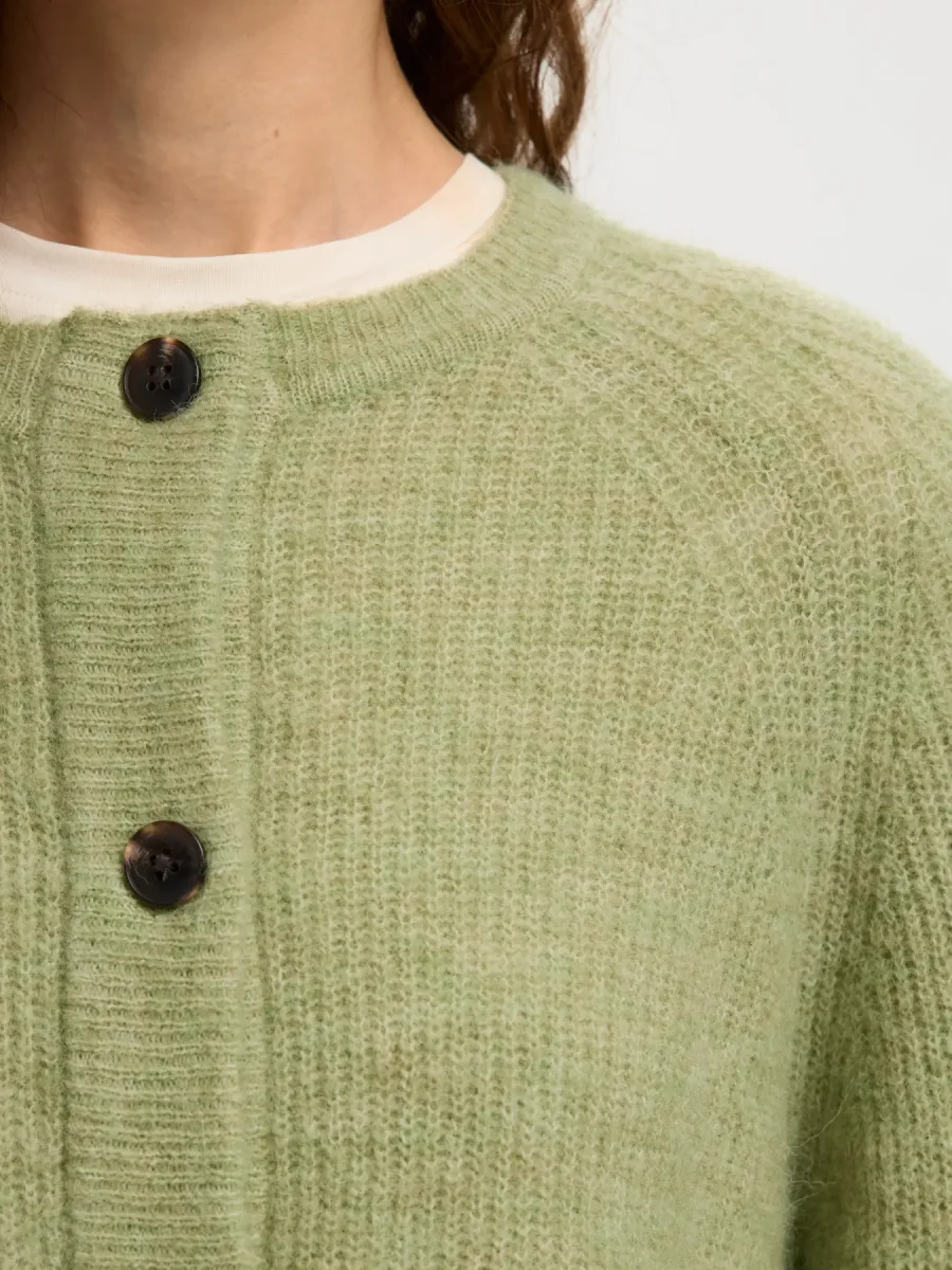 Lulu LS Knit Short Cardigan Mint - Image 3