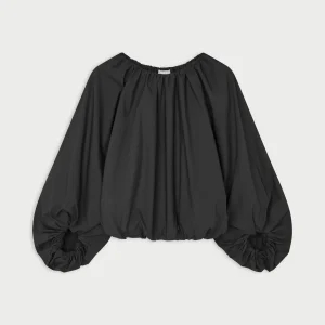 SEMARA Bluse i 100% Bomull Sort