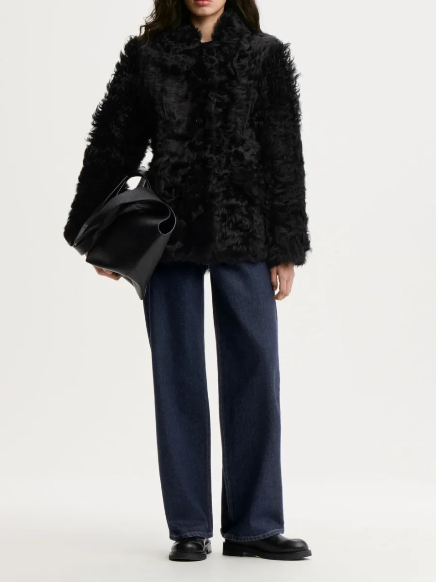 ADELINE SHEARLING Jakke, vrengbar Sort - Image 3