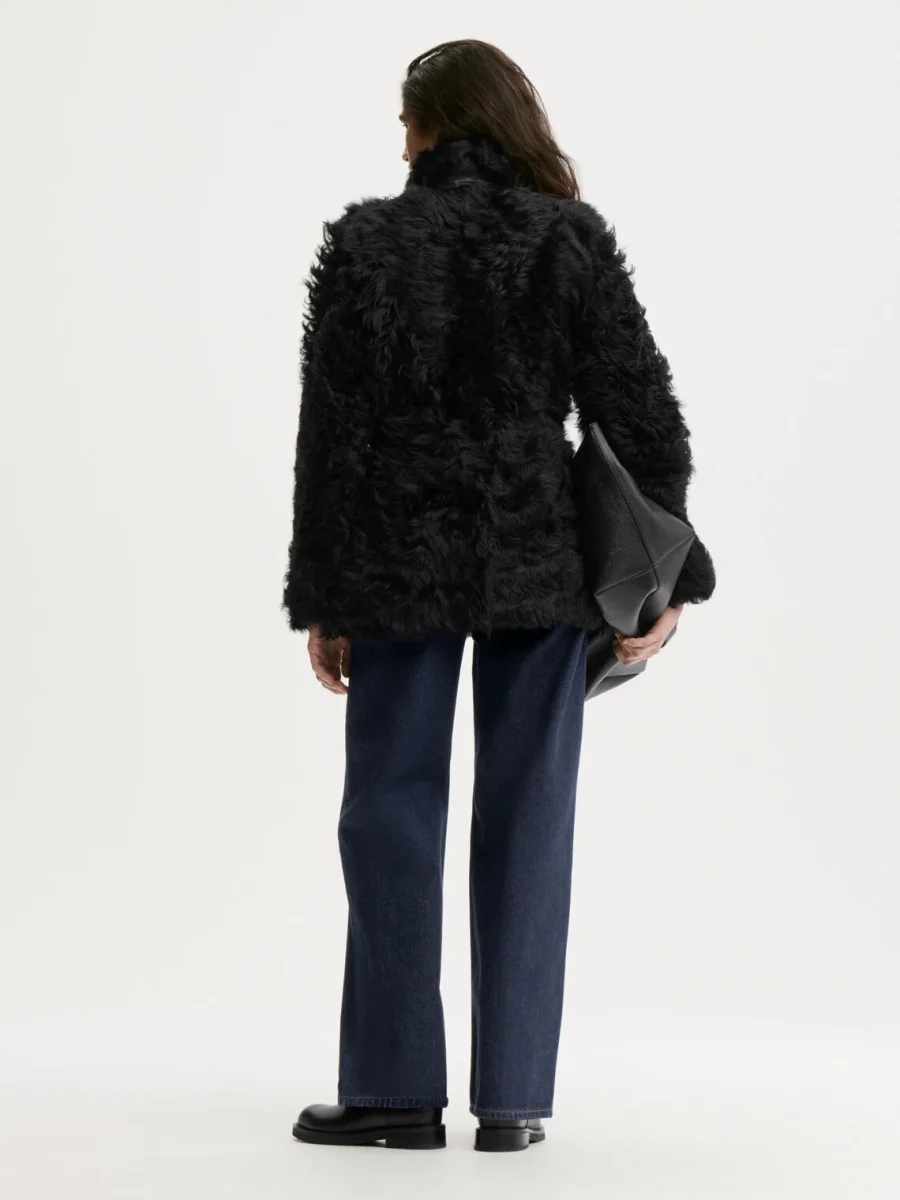 ADELINE SHEARLING Jakke, vrengbar Sort - Image 4