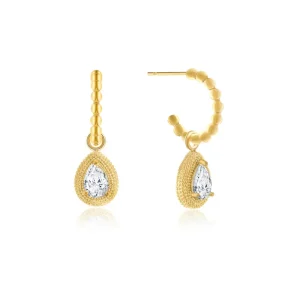 Camilla Øhrling Crystal Drop Hoop Øredobber