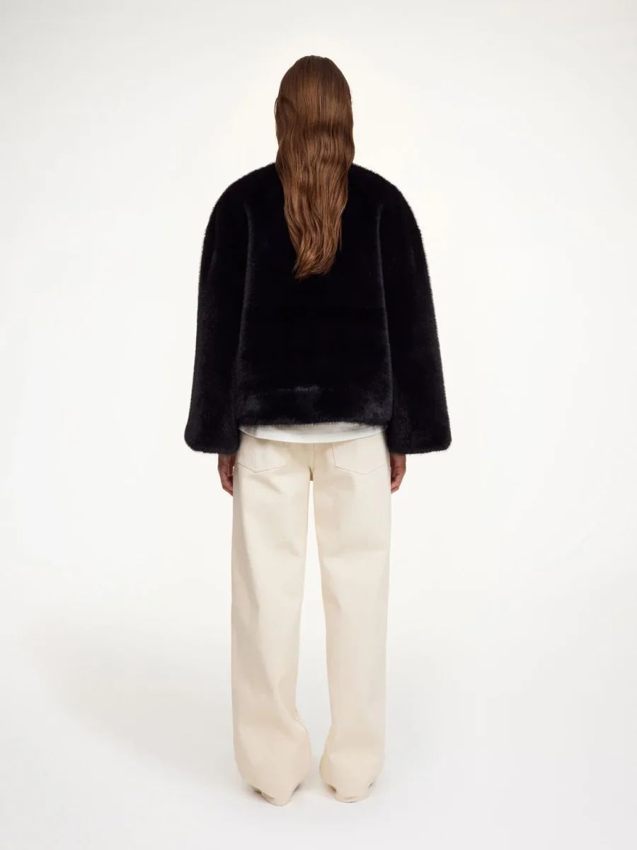 JACQUIE FAKE FUR Jakke Sort - Image 4