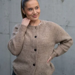 Lulu LS knit Short Cardigan Lysebrun
