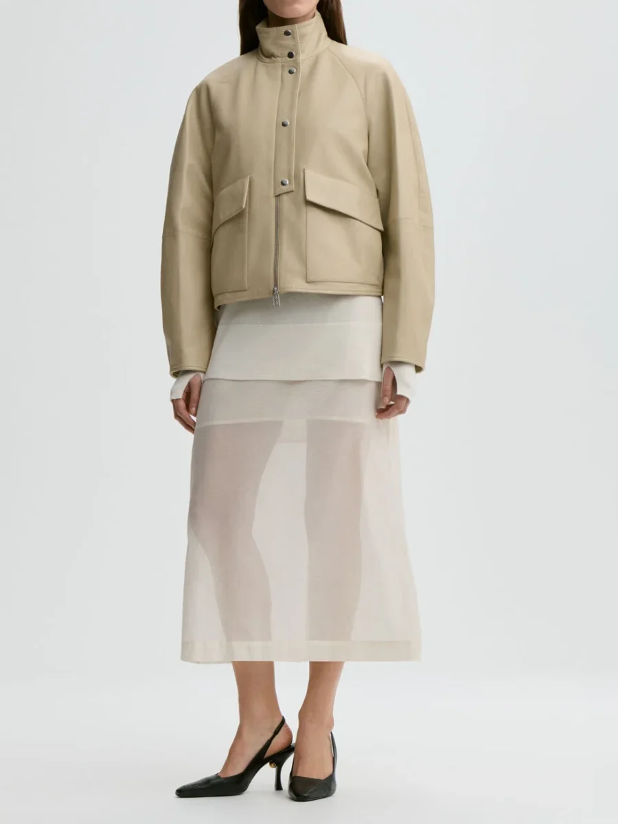 SUZANNE Skinnjakke Beige - Image 3