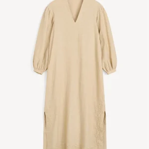 LOUISE Maxi kjole i 100% lin Beige