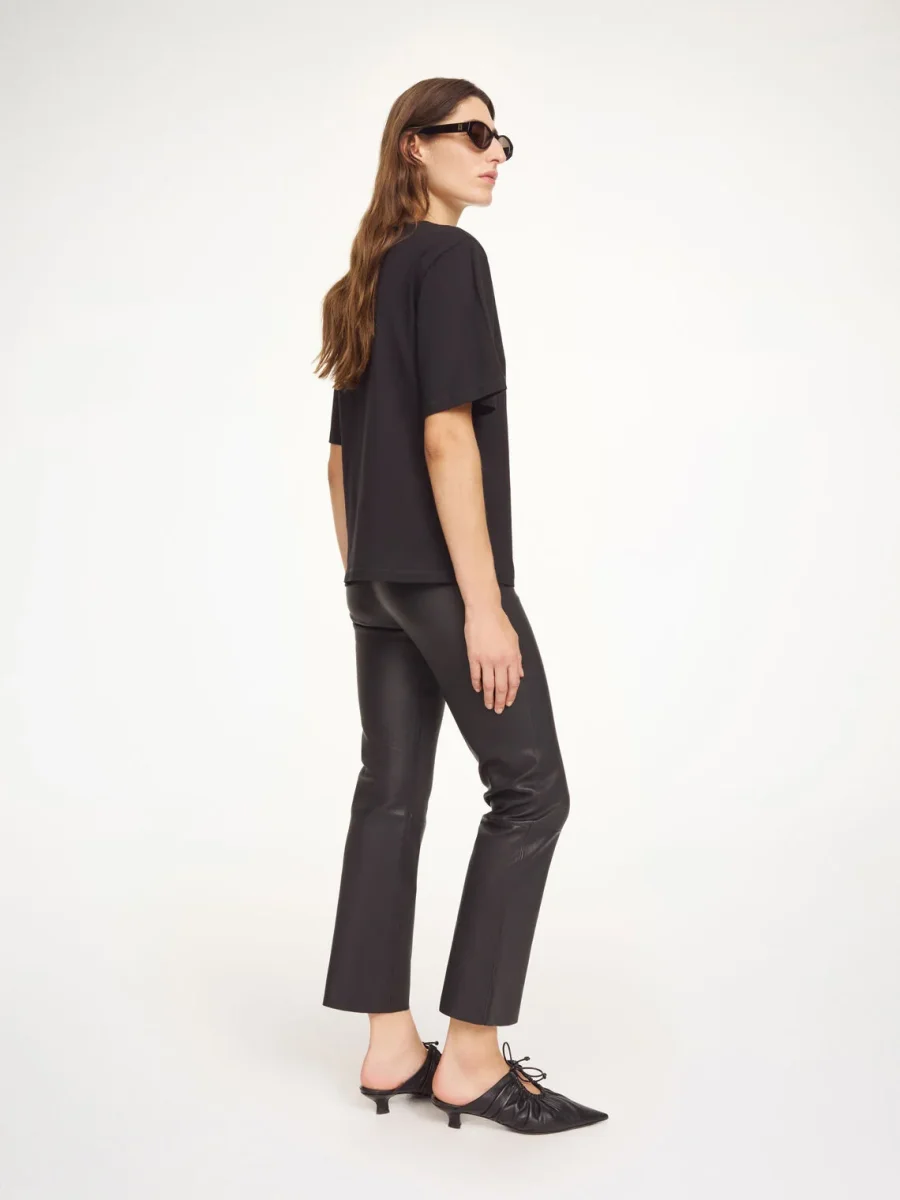 FLORENTINA Cropped skinnbukser Svart - Image 4