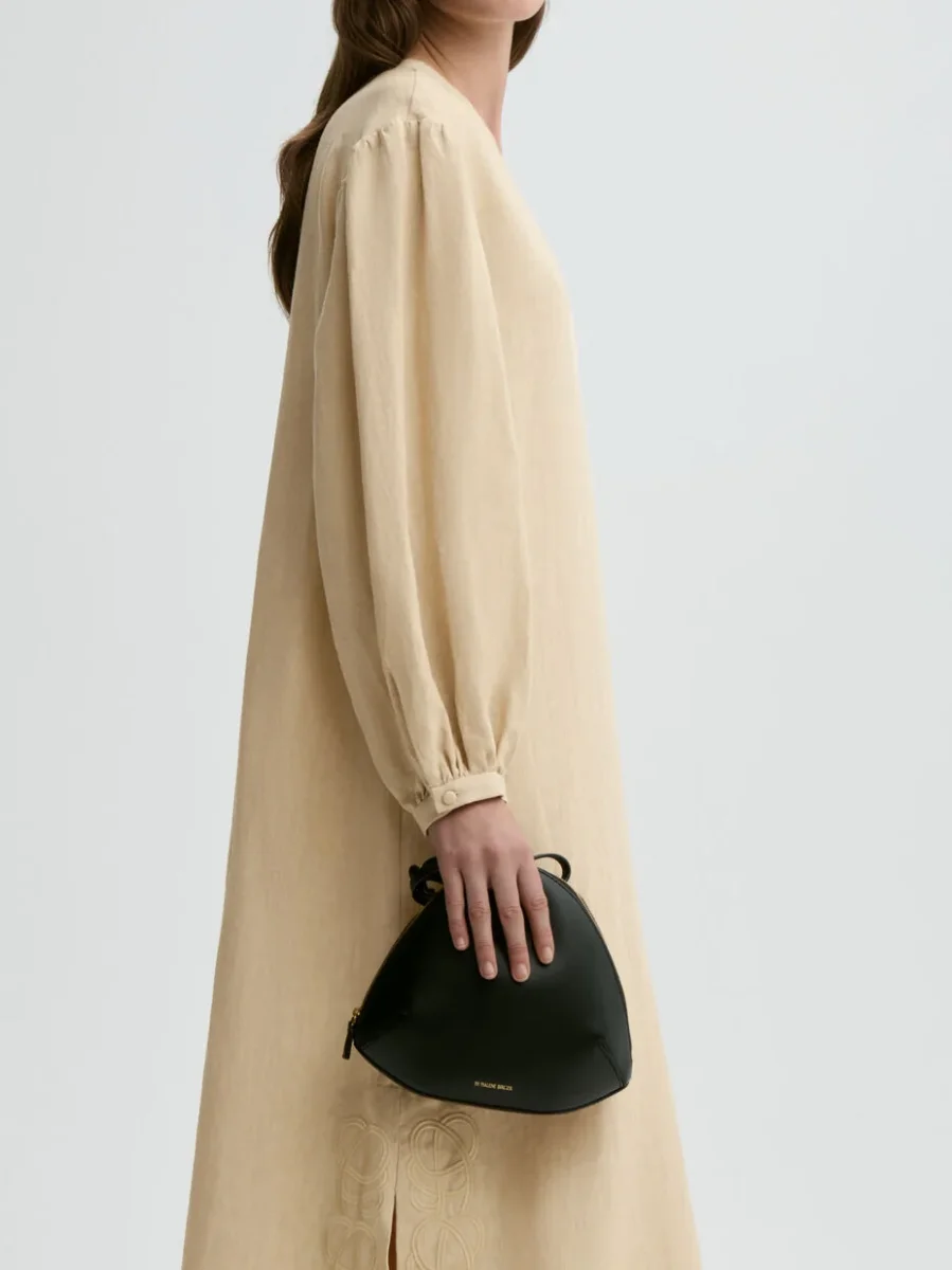 LOUISE Maxi kjole i 100% lin Beige - Image 5