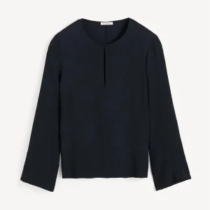 MALUKKA Bluse med lett struktur Sort