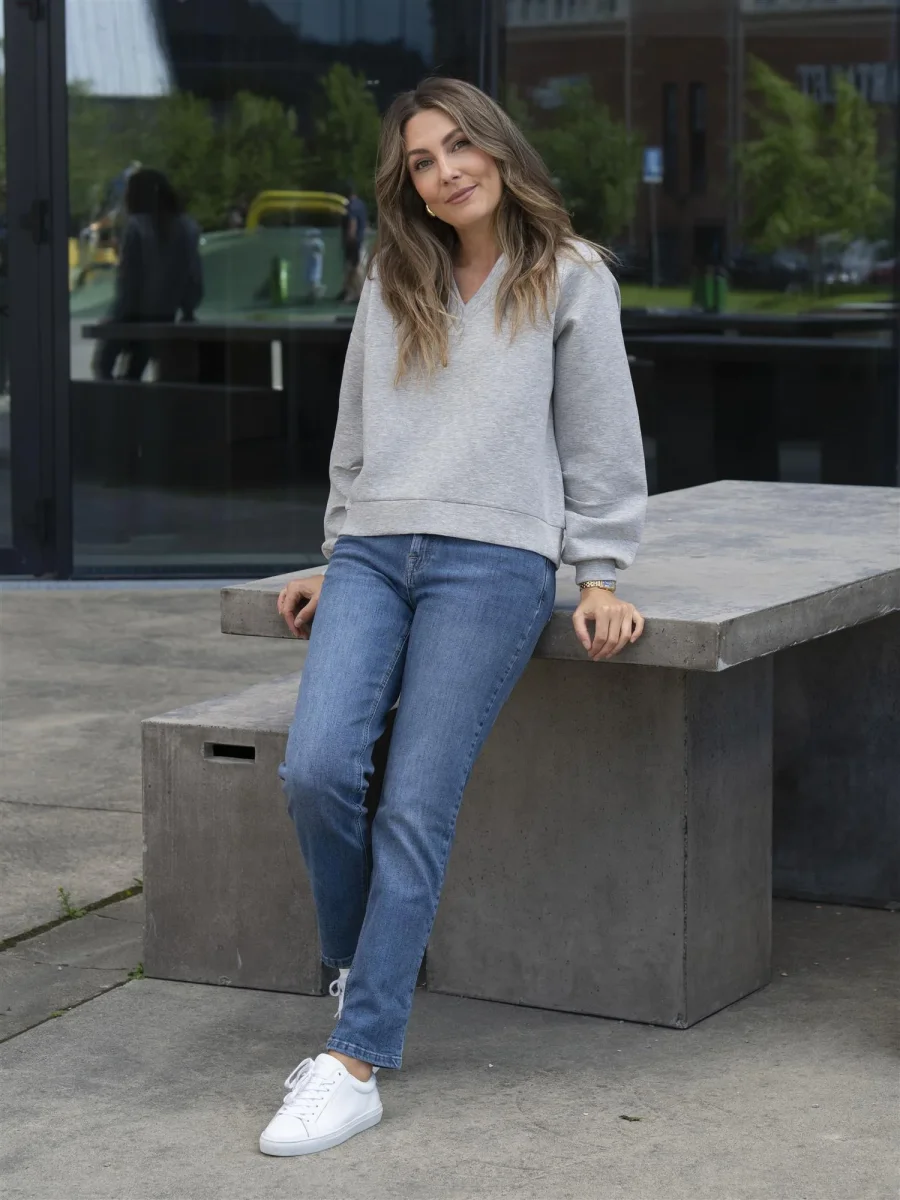 Jamila LS Sweat Lys Grå Melert - Image 4